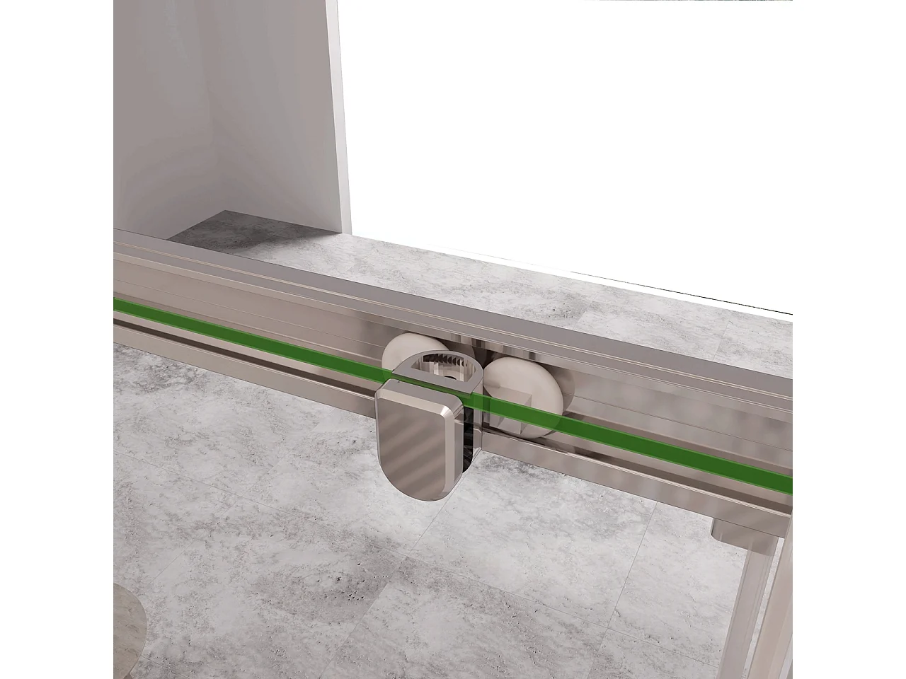 185 cm Box Doccia Angolare Porta Scorrevole con Parete Fissa Vetro Temperato 5 mm Trasparente Telaio Cromato Lucido 170x70 cm