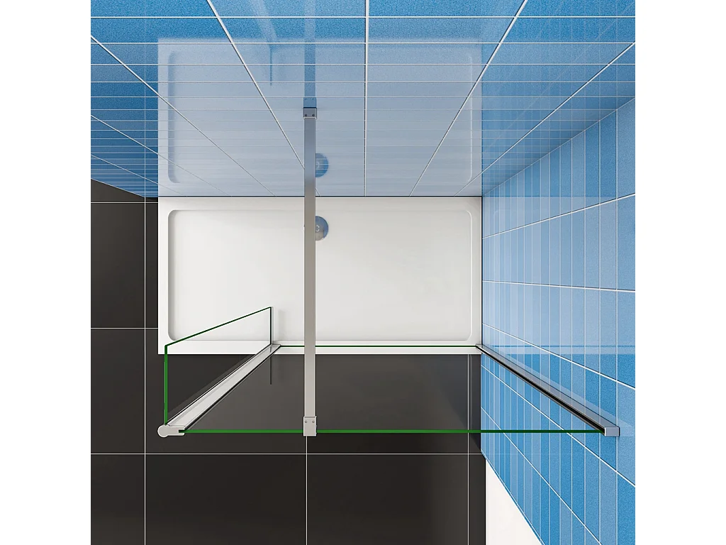Walk In 190 cm Parete Doccia con Paretina Mobile 30 cm in Vetro 8 mm Temperato Anticalcare 80 cm Barra Stabilizzatrice da 90 cm
