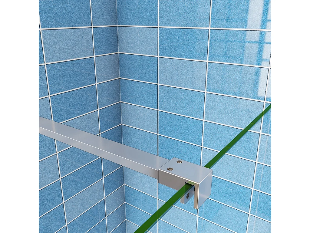 Walk In 190 cm Parete Doccia con Paretina Mobile 30 cm in Vetro 8 mm Temperato Anticalcare 120 cm Barra Stabilizzatrice da 90 cm