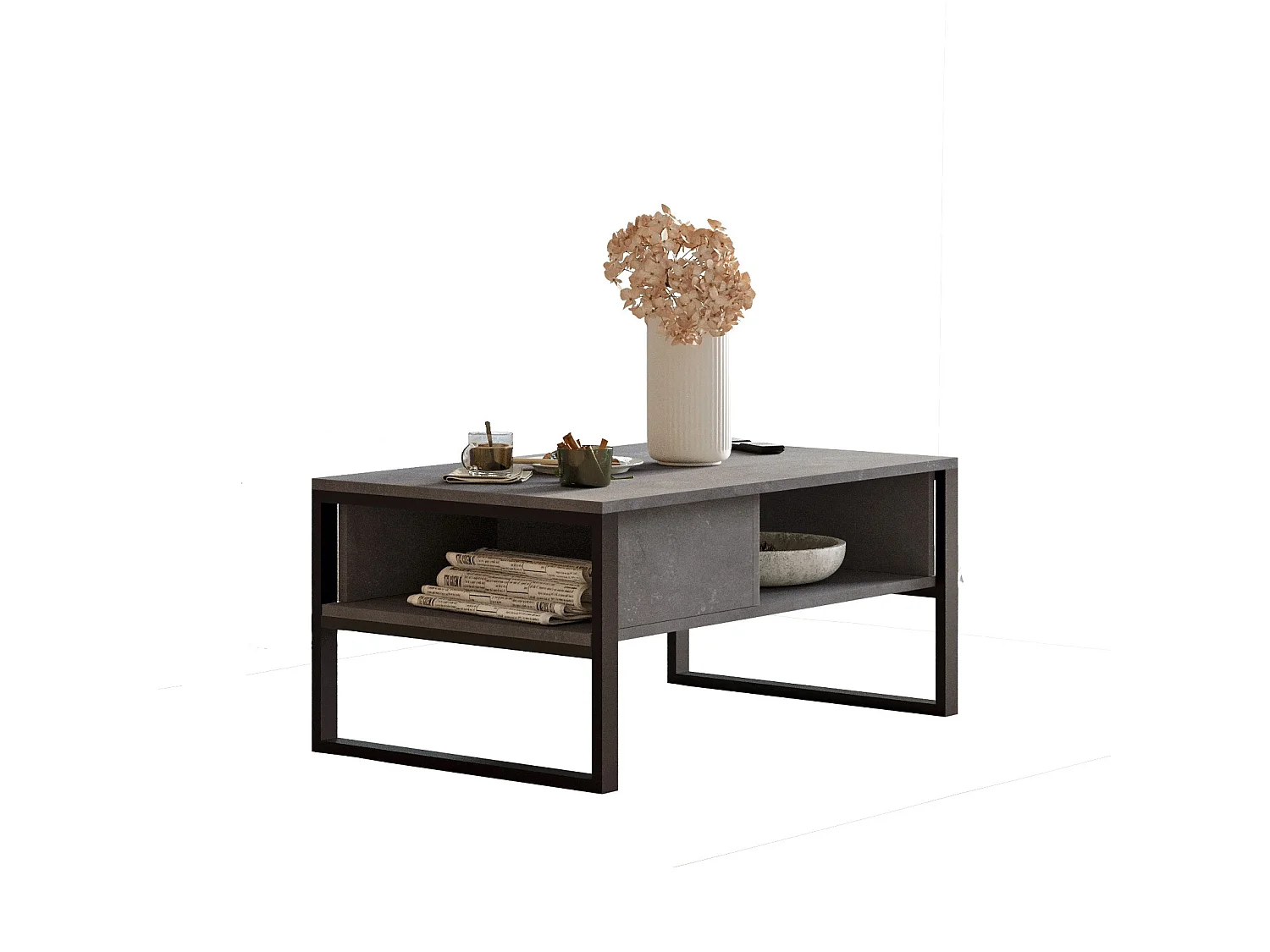 Modernt Träkaffebord "ML34" - Grå 100 x 59 x 44 cm