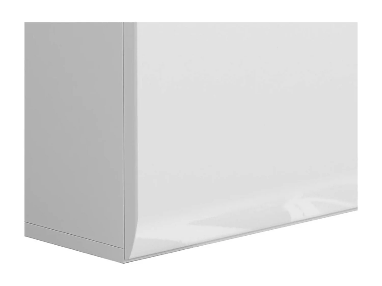 Vitrine à 2 portes avec éclairage LED,coloris Blanc/Blanc haute brillance - Longueur 90 x Profondeur 41 x Hauteur 145 cm