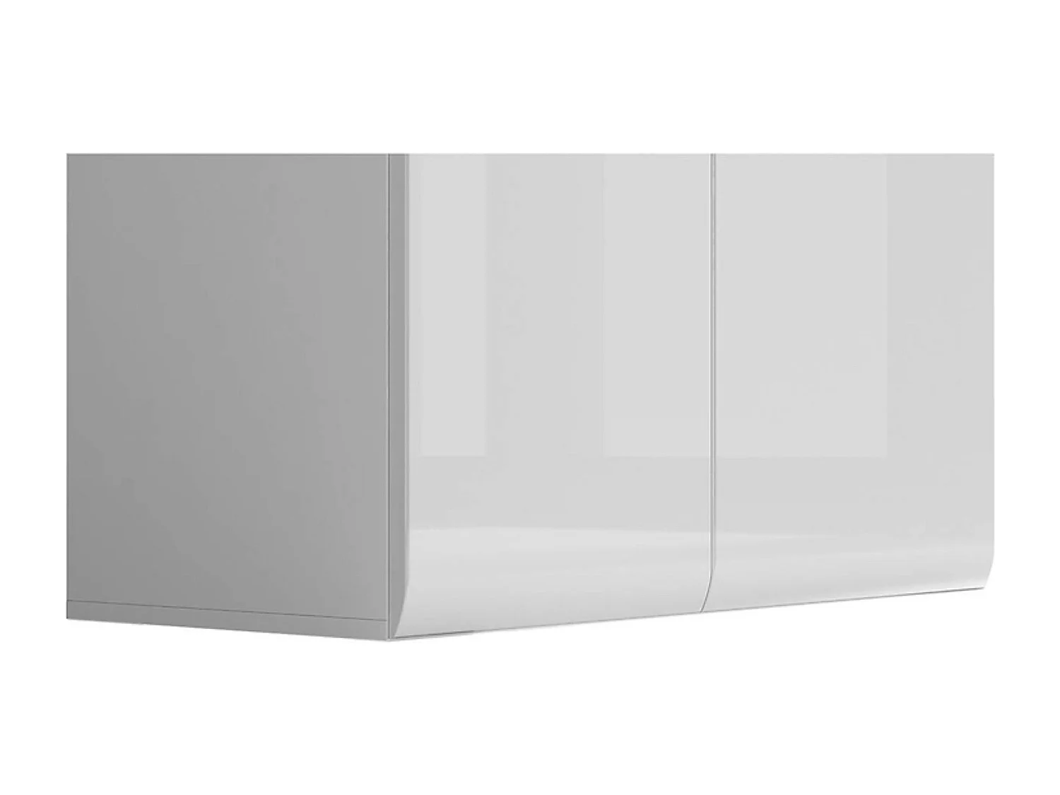Vitrine à 2 portes avec éclairage LED,coloris Blanc/Blanc haute brillance - Longueur 90 x Profondeur 41 x Hauteur 145 cm