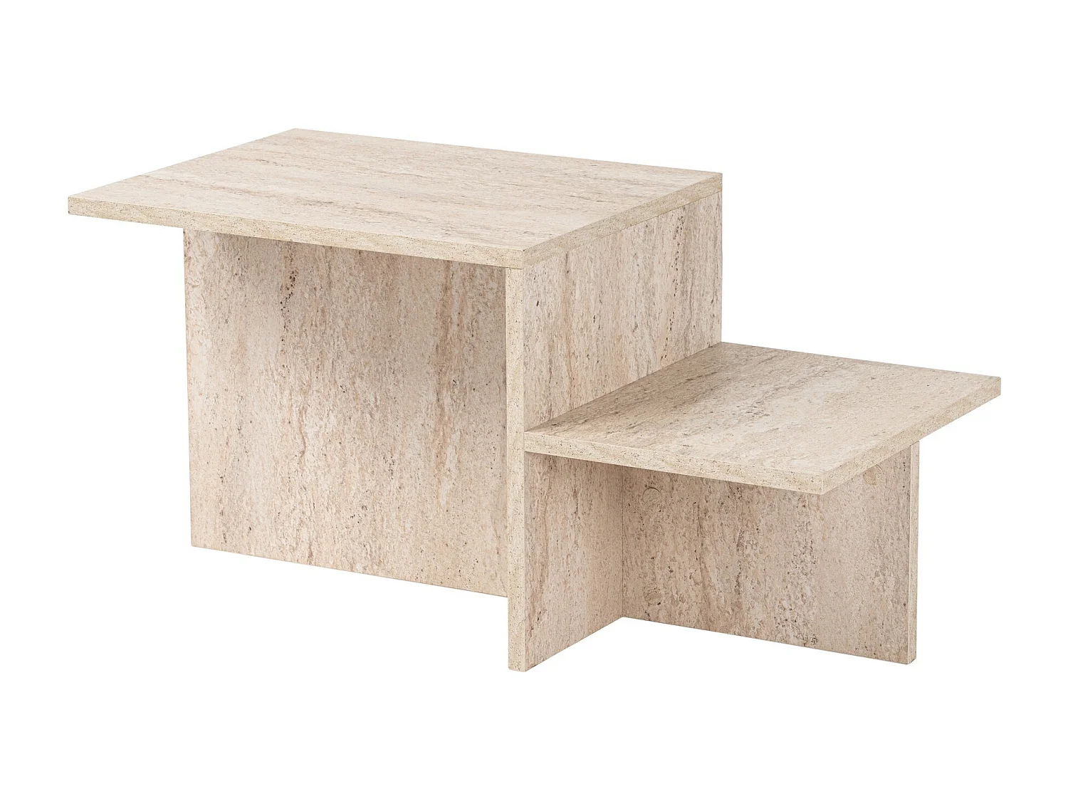 Table basse en bois "Harmony" - 80 x 40 x 40 cm - Travertin