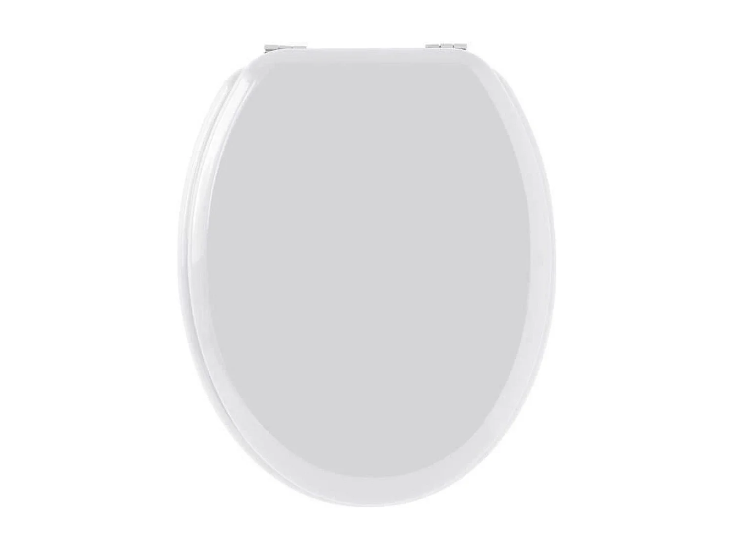 WC-Bril Sweet van Wit Glanzend Gevormd Hout met Chroom Metaal Scharnieren, Afmetingen 49x39x6 cm