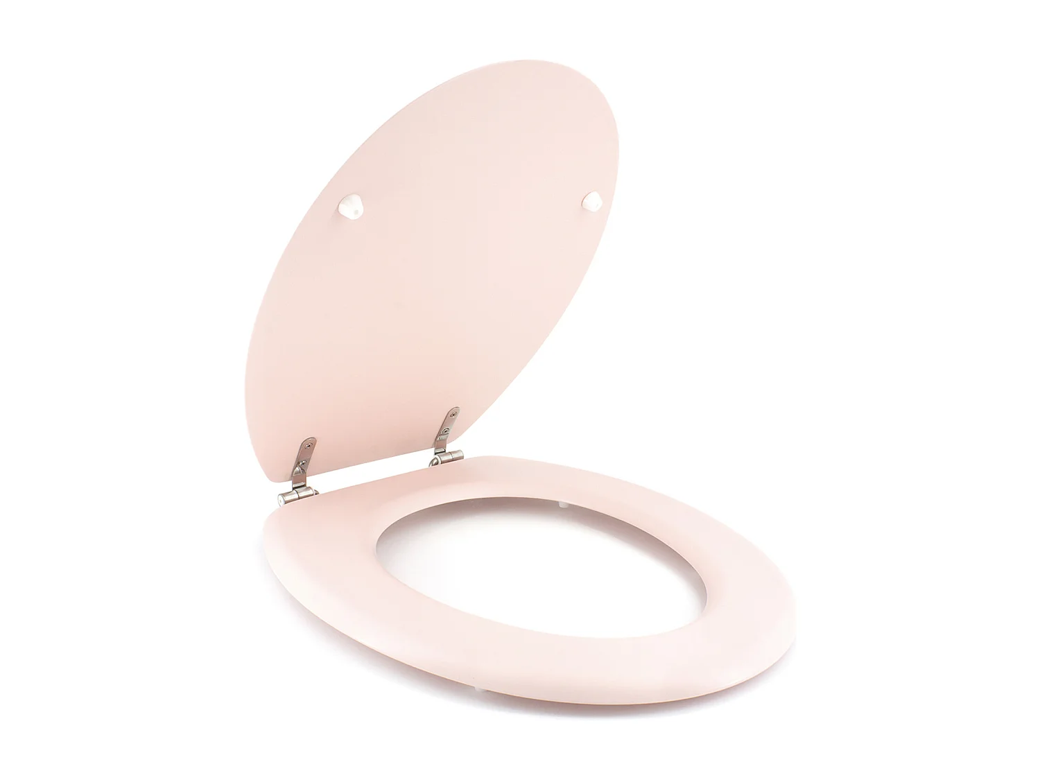 Abattant WC Dolce - Charnières inox - Bois moulé - Rose crystal