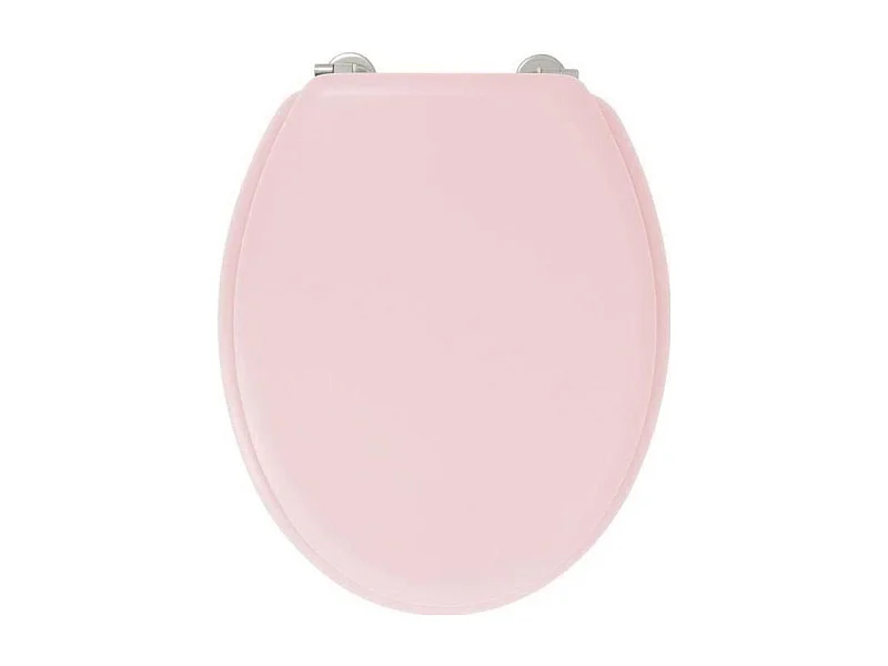 Abattant WC Dolce - Charnières inox - Bois moulé - Rose crystal