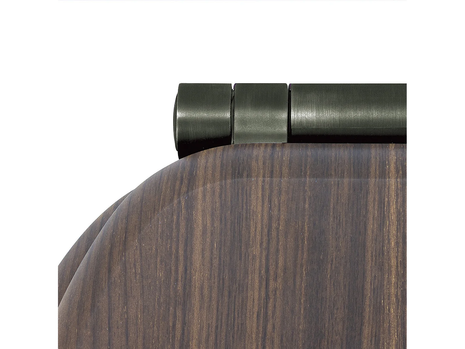 MDF WC-bril FSC notenhoutlook met softclose en afneembare graphite metalen scharnieren