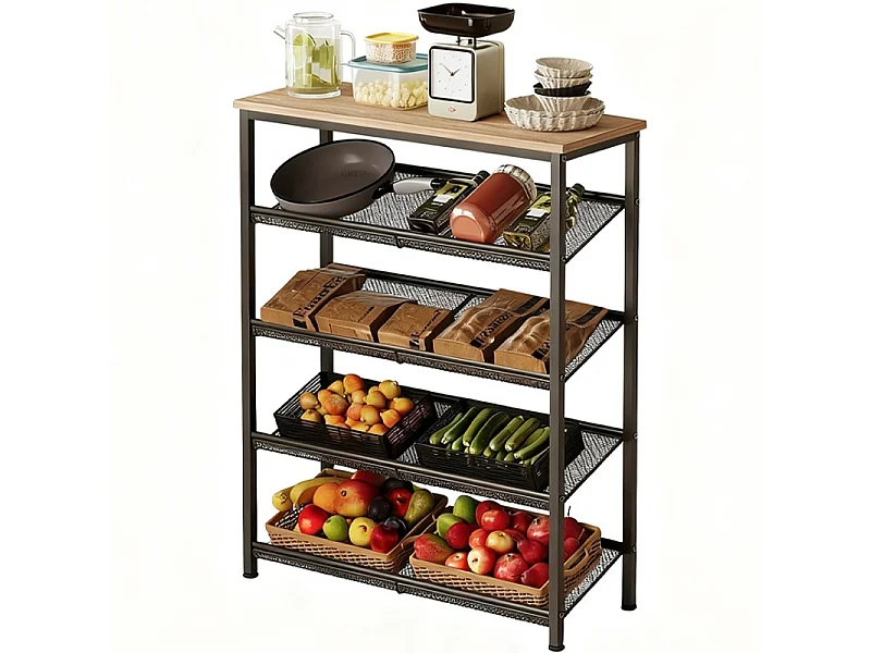 Étagère cuisine brun clair industriel bois rétro étagère loft 75 cm