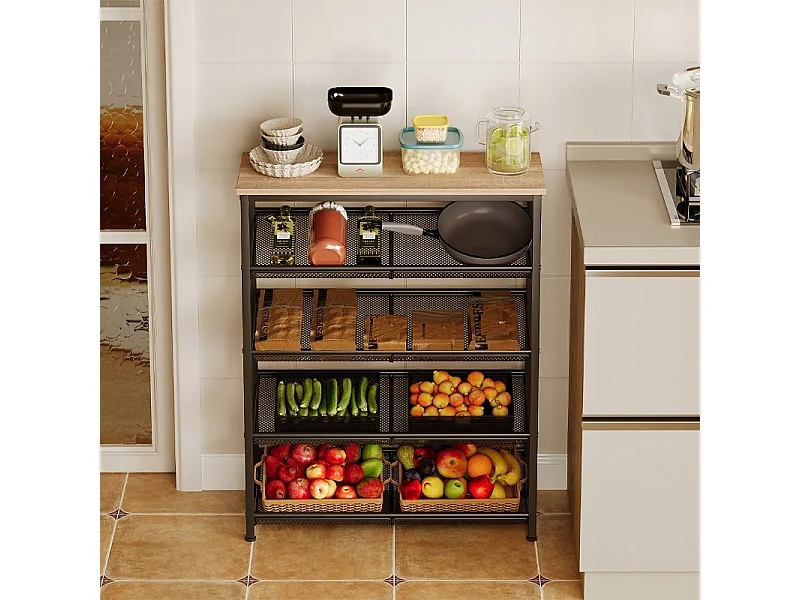 Étagère cuisine brun clair industriel bois rétro étagère loft 75 cm