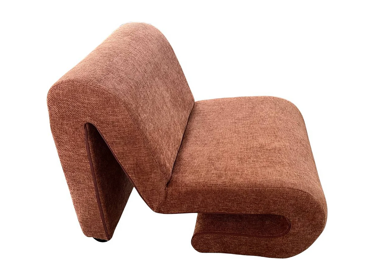 Fauteuil en tissu terracotta Ysera