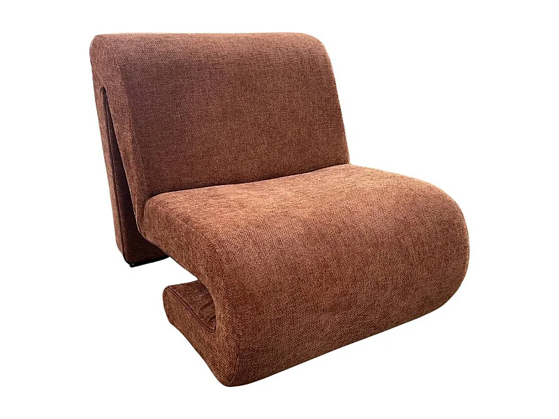 Fauteuil en tissu terracotta Ysera