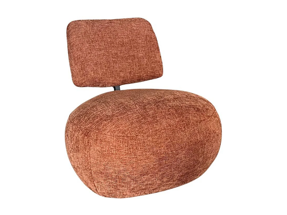 Fauteuil en tissu avec dossier terracotta Teresia