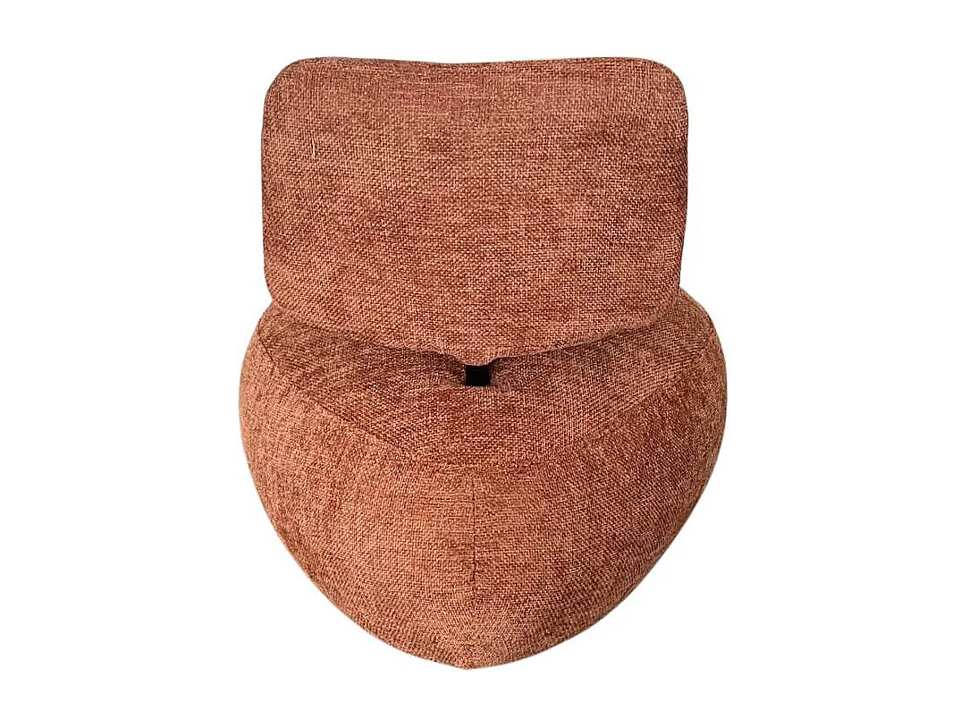 Fauteuil en tissu avec dossier terracotta Teresia