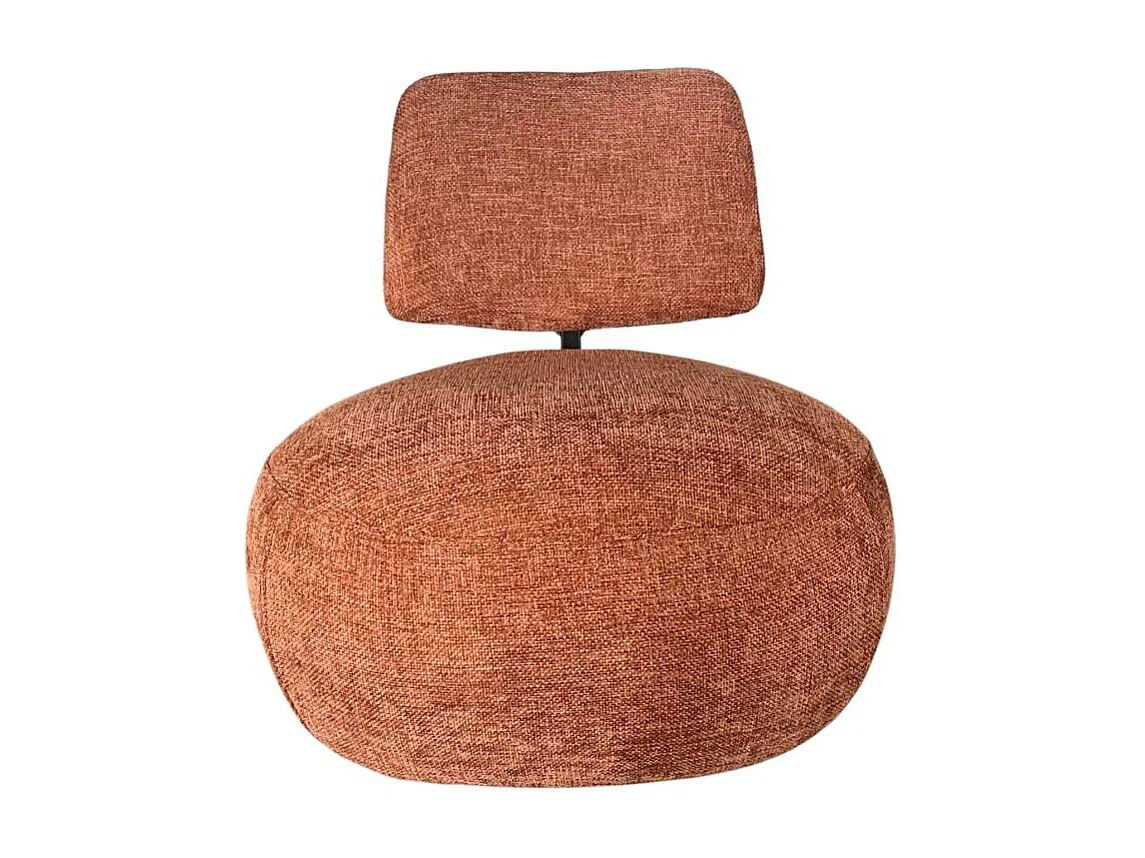 Fauteuil en tissu avec dossier terracotta Teresia