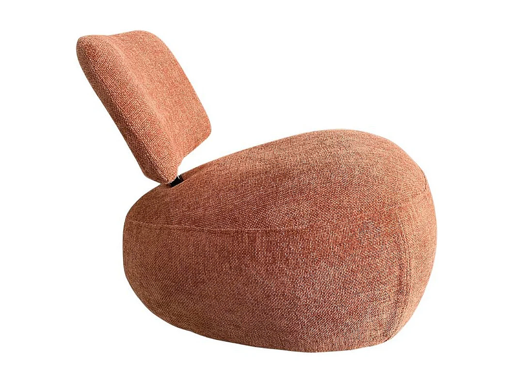 Fauteuil en tissu avec dossier terracotta Teresia