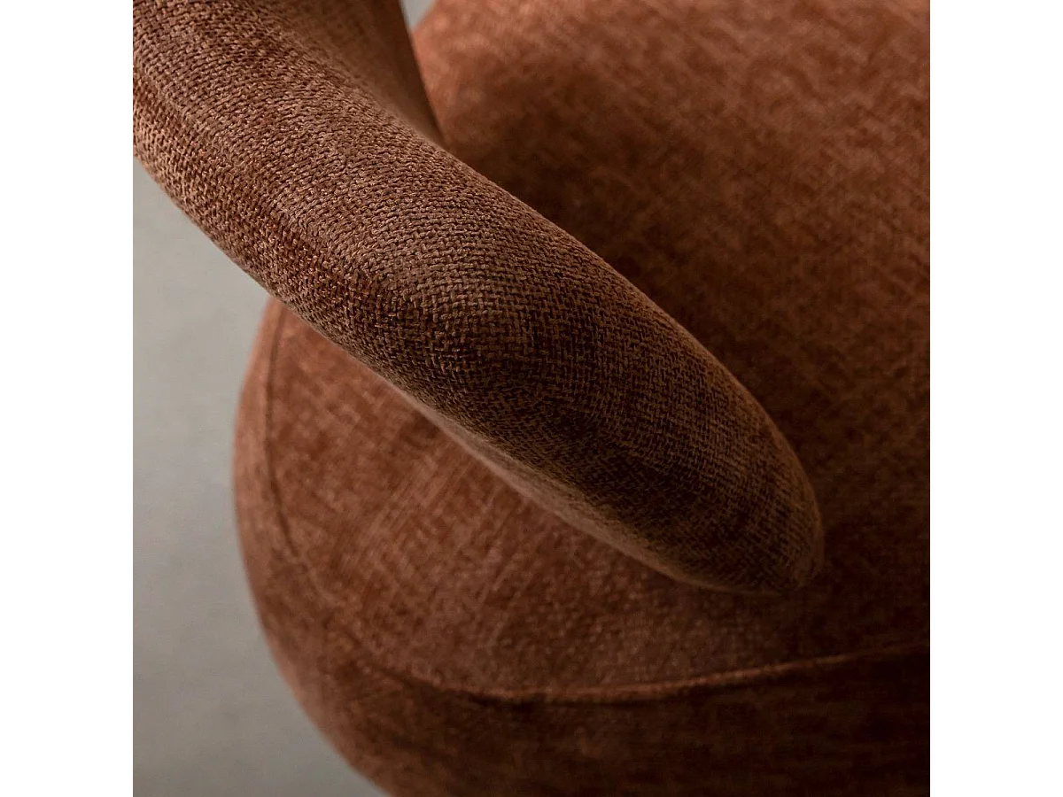 Fauteuil en tissu avec dossier terracotta Teresia