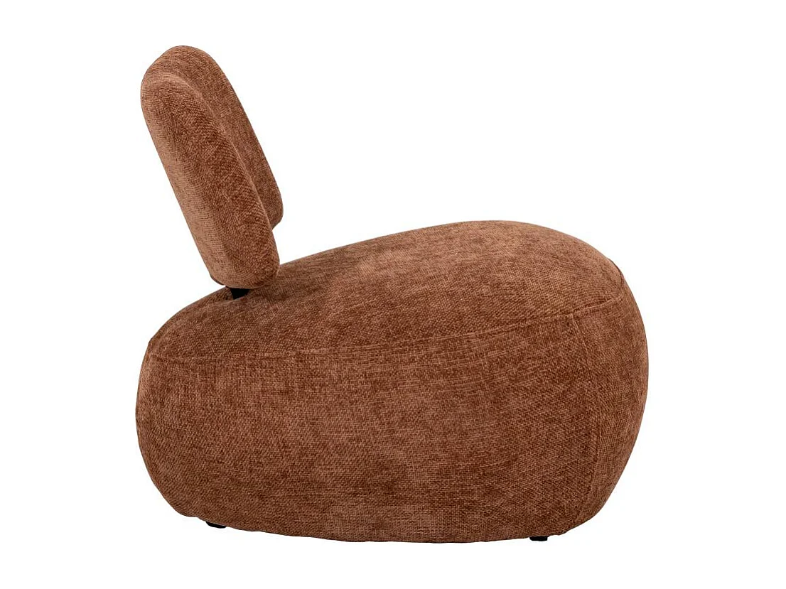 Fauteuil en tissu avec dossier terracotta Teresia