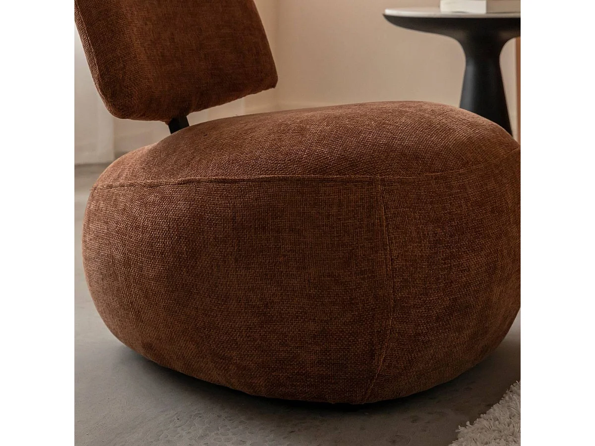 Fauteuil en tissu avec dossier terracotta Teresia