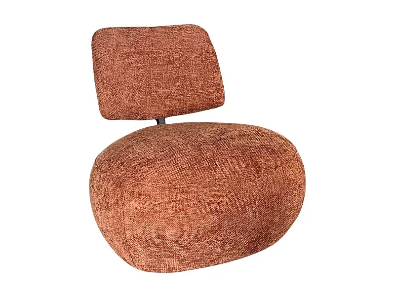 Fauteuil en tissu avec dossier terracotta Teresia