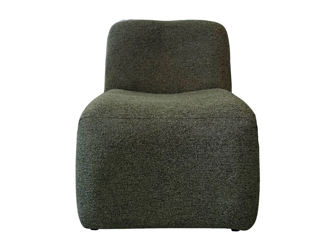Fauteuil en tissu vert Ludovic