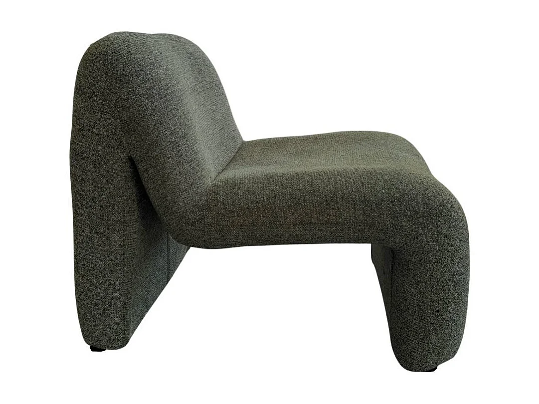 Fauteuil en tissu vert Ludovic