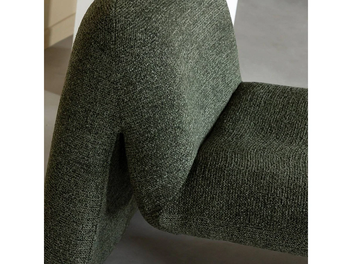 Fauteuil en tissu vert Ludovic