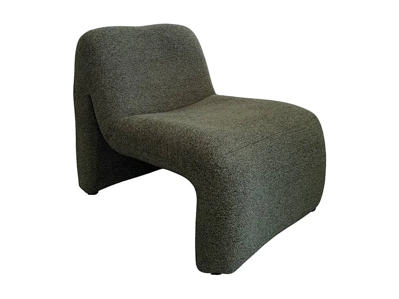 Fauteuil en tissu vert Ludovic