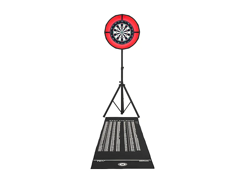 Dart Set, LED Ringlicht, Höhenverstellbarer Ständer, Dartboard, Dartpfeile