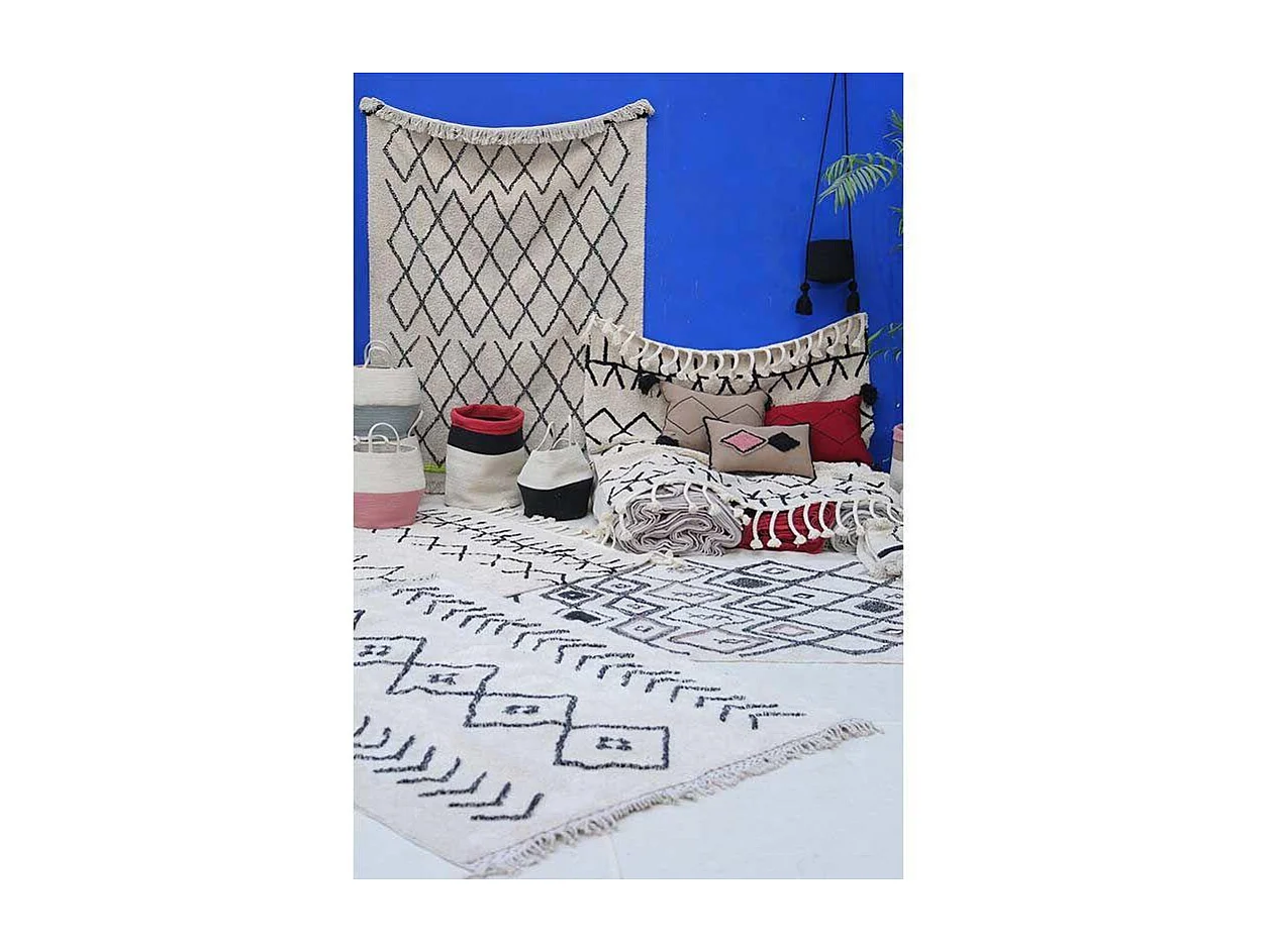Tapis coton Berbère Criss - beige - 120 x 170