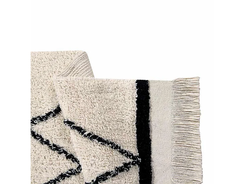 Tapis coton Berbère Criss - beige - 140 x 210