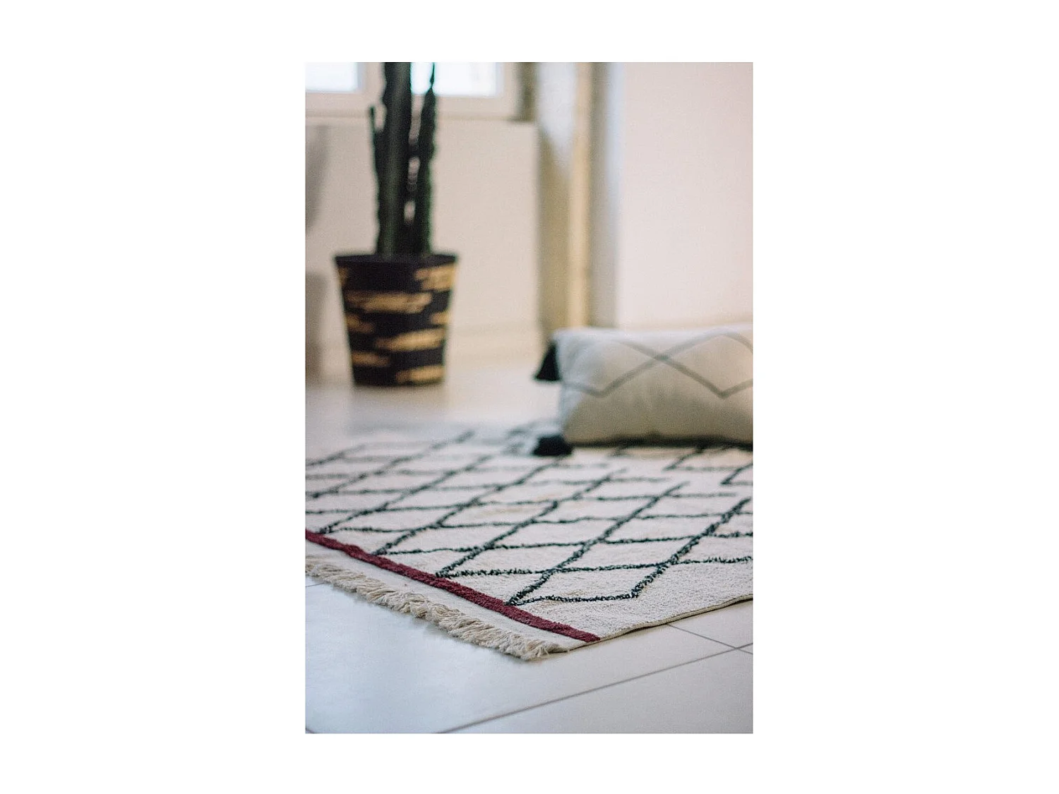 Tapis coton Berbère Criss - beige - 140 x 210