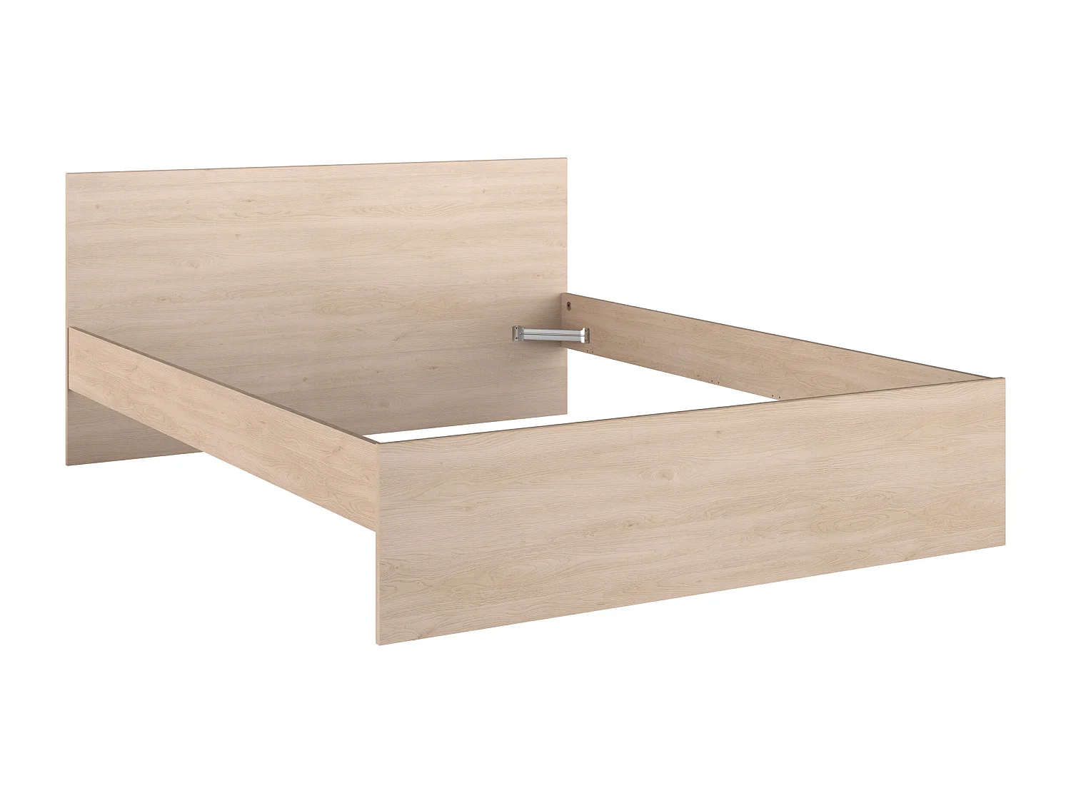 Lit avec 2 tiroirs 160 x 200 cm -  coloris : Naturel et beige + Sommier + Matelas - VELONA