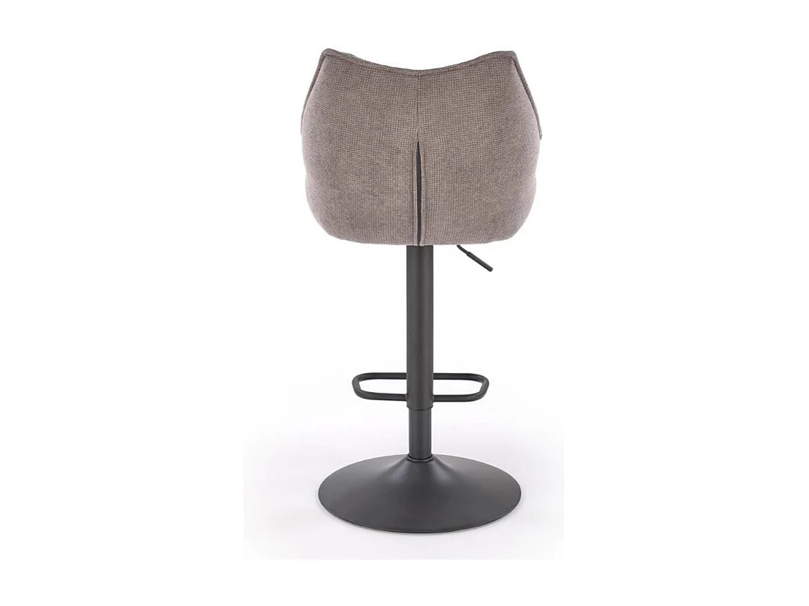 Chaise de bar en tissu gris et pied métal noir Vivi