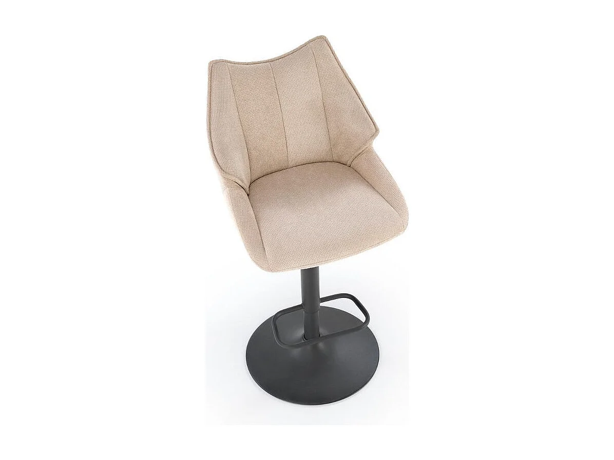 Chaise de bar réglable en tissu beige Vivi