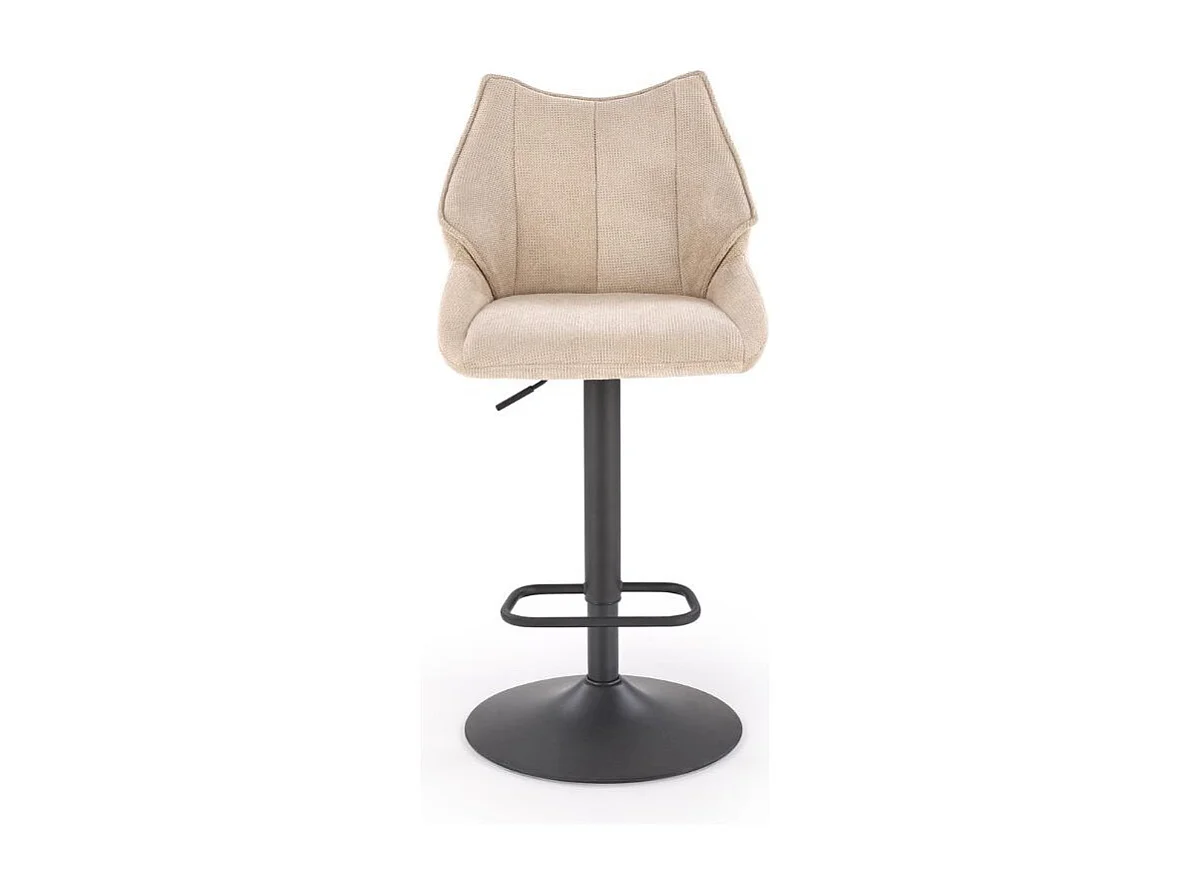 Chaise de bar réglable en tissu beige Vivi