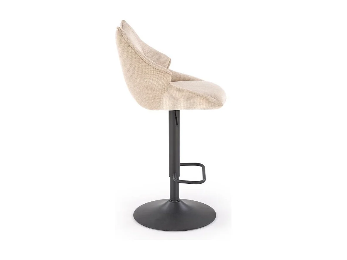 Chaise de bar réglable en tissu beige Vivi