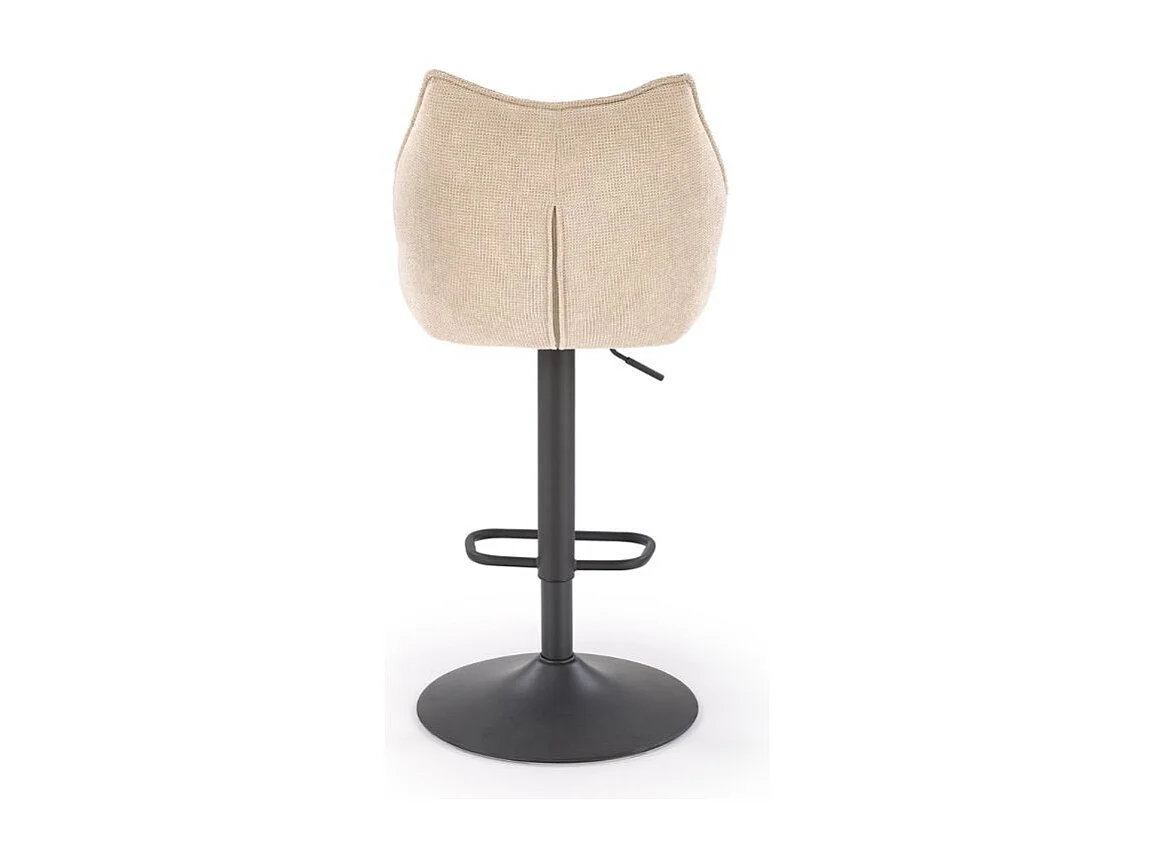 Chaise de bar réglable en tissu beige Vivi