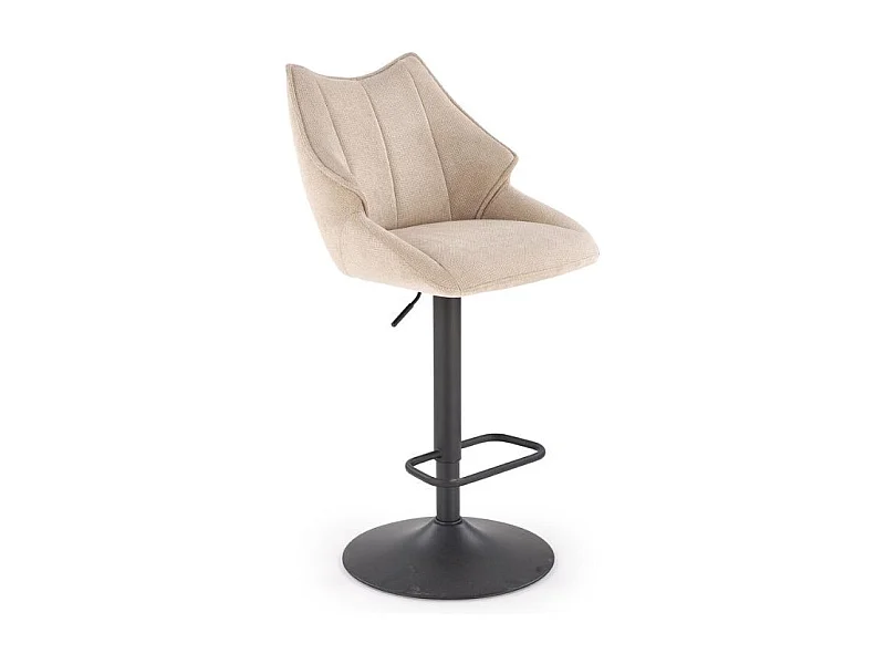 Chaise de bar réglable en tissu beige Vivi