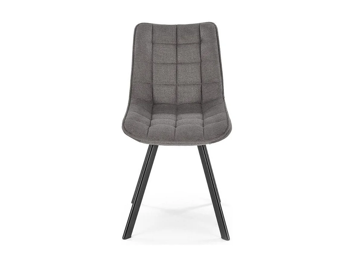 Chaise en tissu gris avec pieds en métal noir Edy