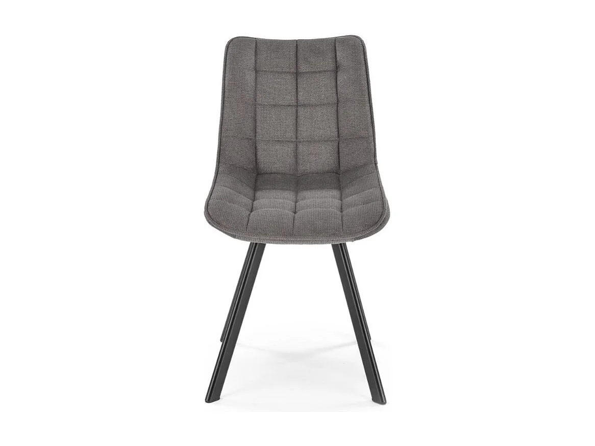 Chaise en tissu gris avec pieds en métal noir Edy
