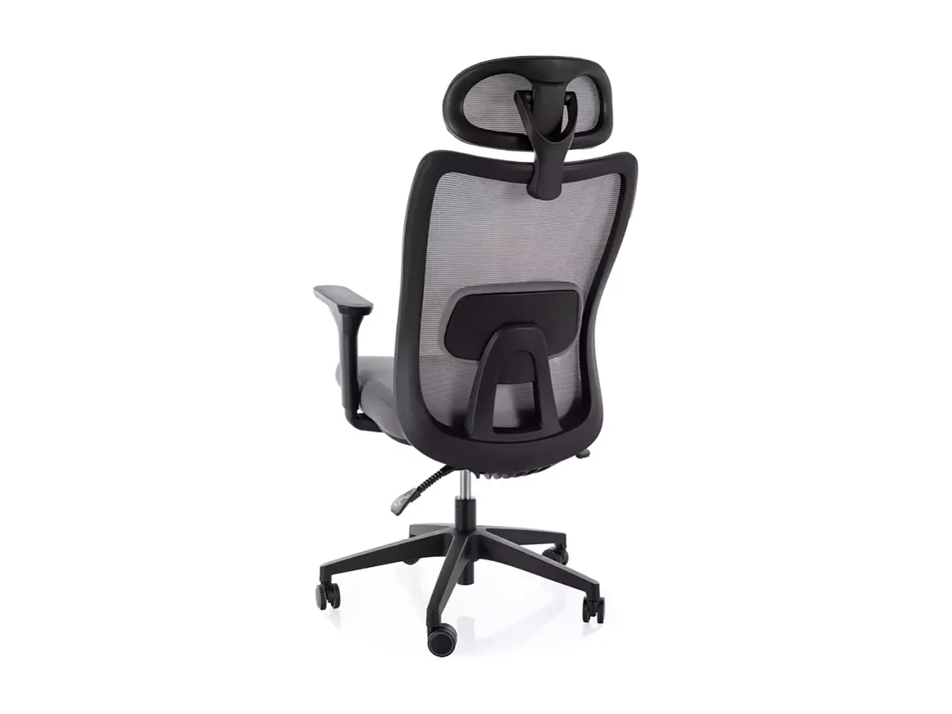 Chaise de bureau pivotante ergonomique mesh grise TILT multibloc appui-tête & soutien lombaire ZYLA