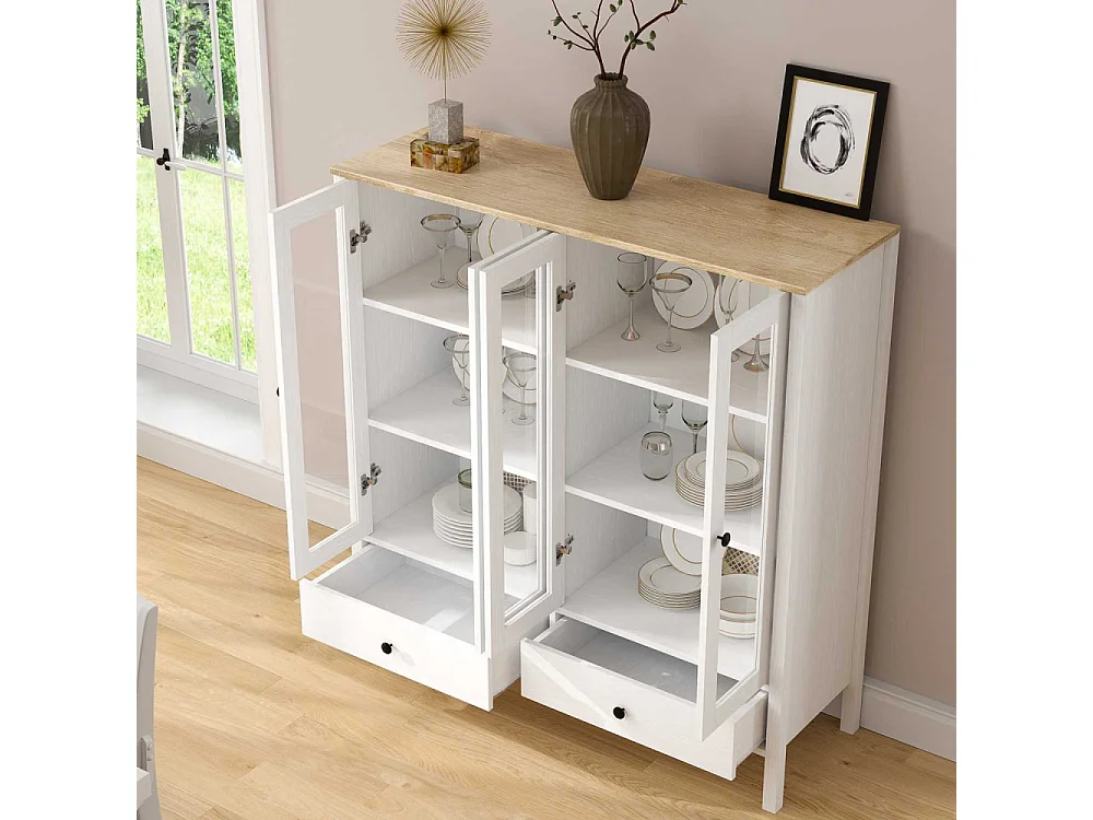 Meuble de rangement en aggloméré Frannie Modèle 5 : 130 x 44 x 136 cm