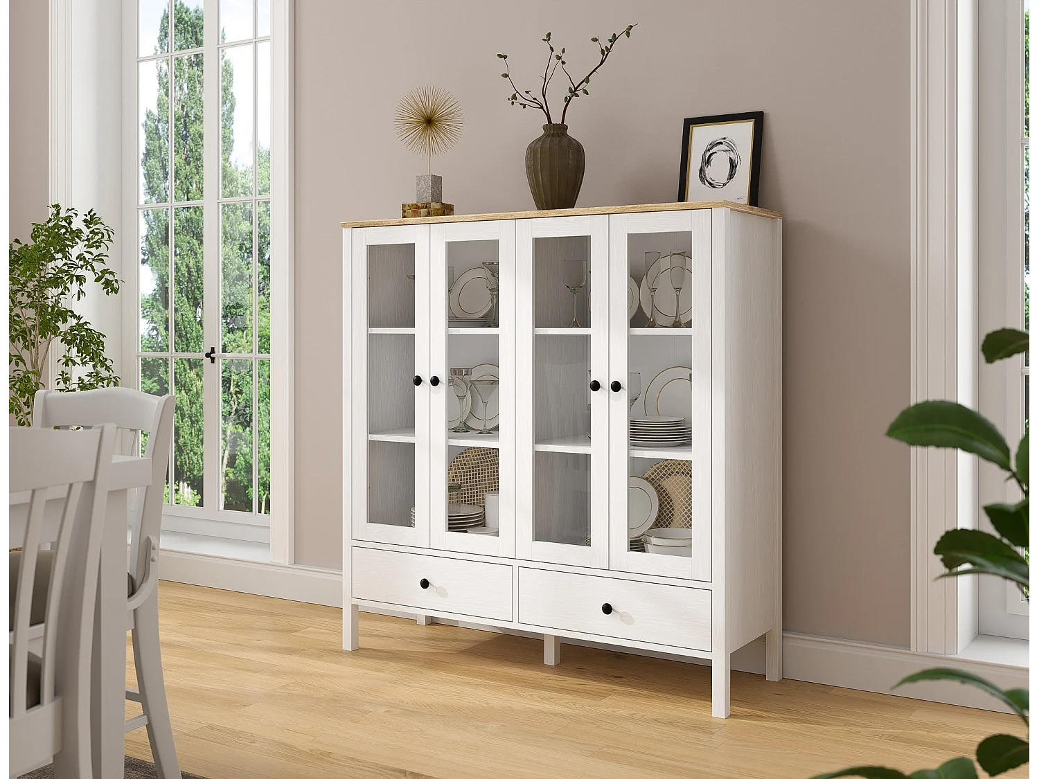 Meuble de rangement en aggloméré Frannie Modèle 5 : 130 x 44 x 136 cm