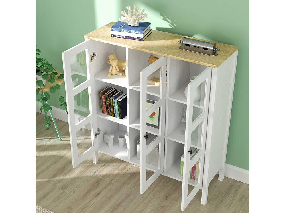 Meuble de rangement en aggloméré Frannie Modèle 1 : 112 x 40 x 123 cm