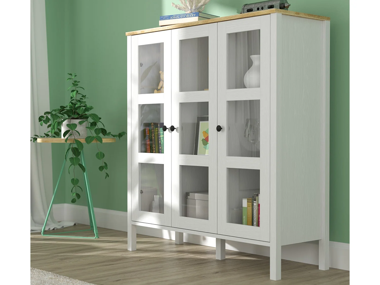 Meuble de rangement en aggloméré Frannie Modèle 1 : 112 x 40 x 123 cm