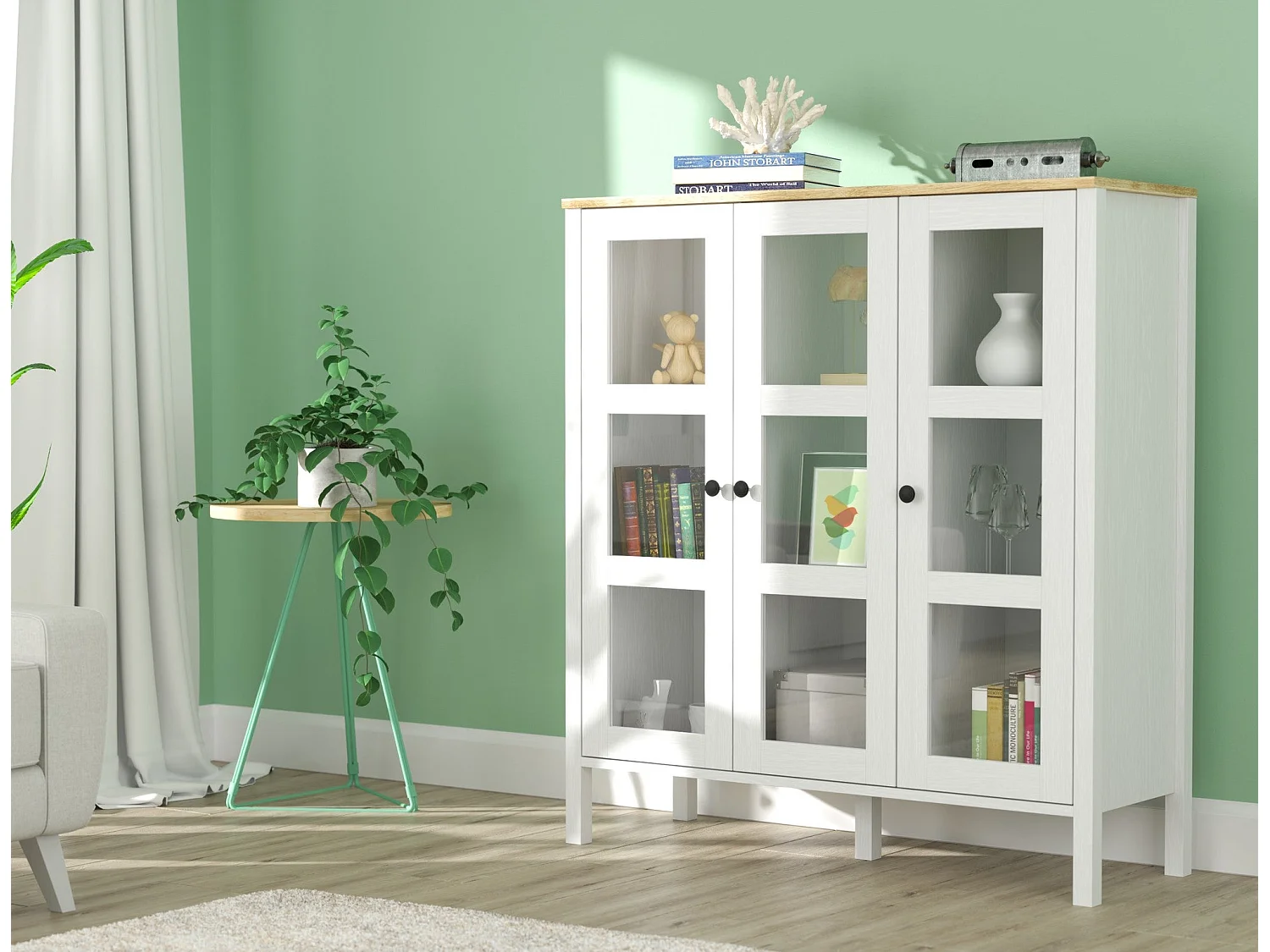 Meuble de rangement en aggloméré Frannie Modèle 1 : 112 x 40 x 123 cm