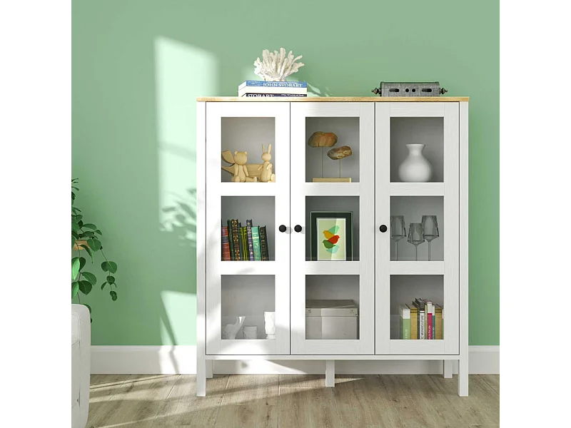 Meuble de rangement en aggloméré Frannie Modèle 1 : 112 x 40 x 123 cm