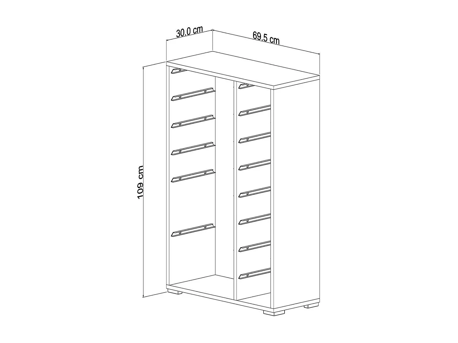 Meuble de rangement 14 tiroirs Rine Blanc, gris et rose