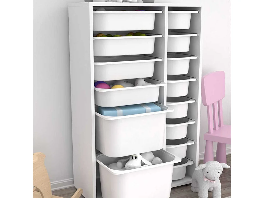 Meuble de rangement 14 tiroirs Rine Blanc