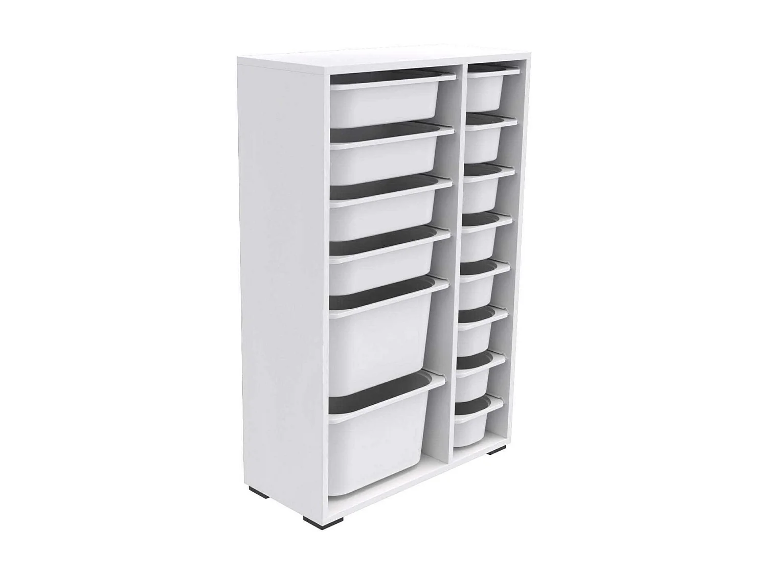 Meuble de rangement 14 tiroirs Rine Blanc